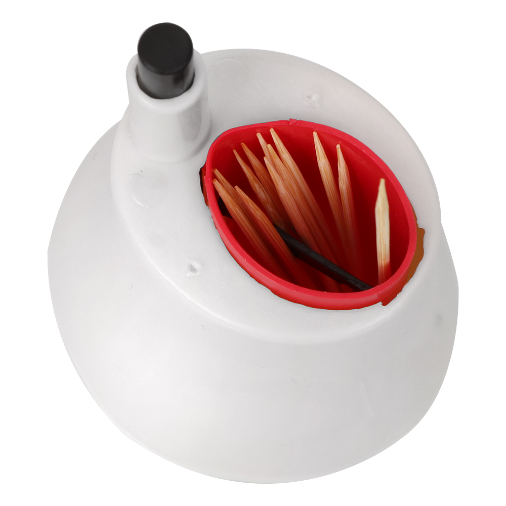 HOOMIN, a prueba de polvo, forma de seta, palillo automático de plástico, dispensador de palillos de dientes, caja contenedora de almacenamiento, vajilla, soporte para palillos de dientes
