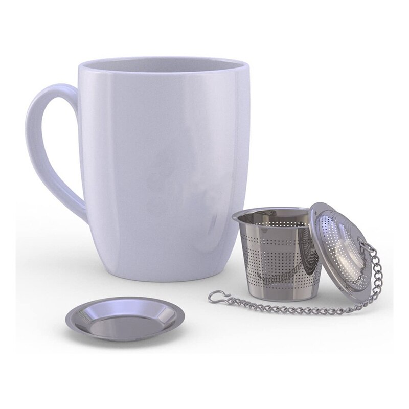 Loose Leaf Tea Infuser (Set of 2) with Tea Scoop and Drip Tray - Ultra Fine Stainless Steel Strainer &amp; Steepe