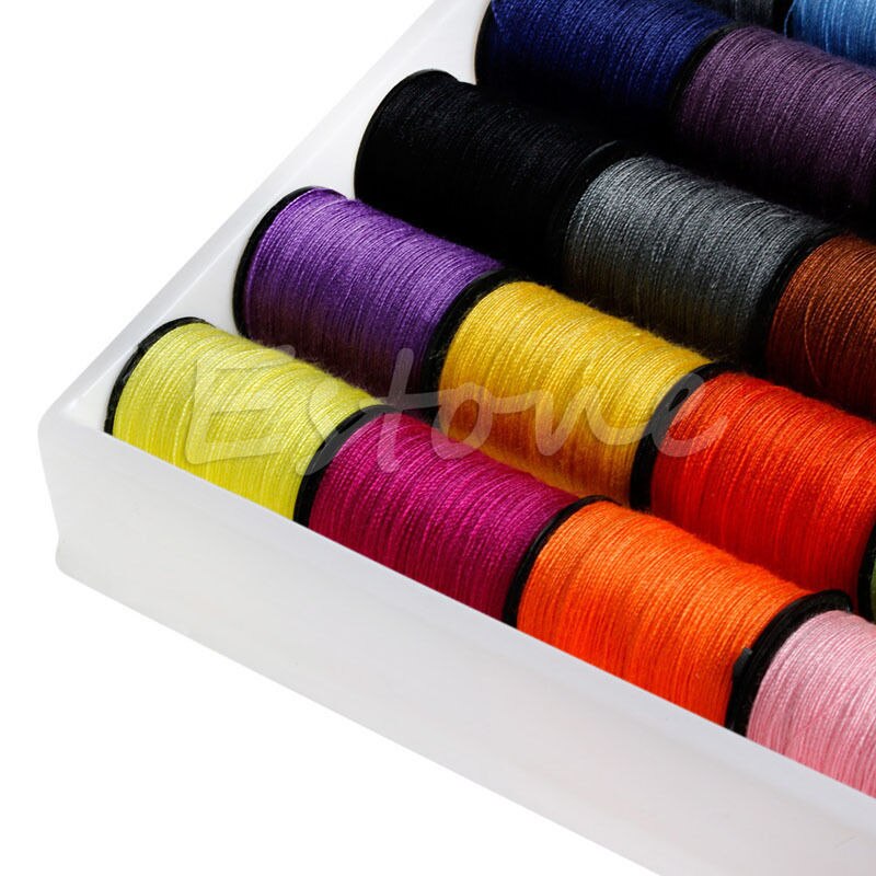 Y142 100pcs Sewing Kit Measure Scissor Thimble Thread Needle Storage Box Travel Set