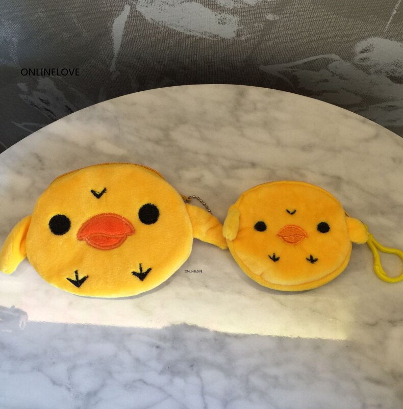 2 nouveaux modèles, Mini sac à monnaie en peluche de 8CM et petit 10CM de poulet jaune, porte-monnaie porte-monnaie