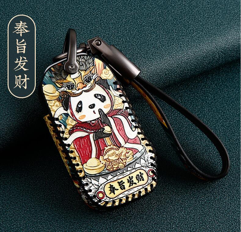 Leren autosleutelhoesje met afstandsbediening voor kia sportage ceed sorento cerato forte  kx3 kx5 k3s rio  k2 k3 sportage: 03 / Voor sleutel b