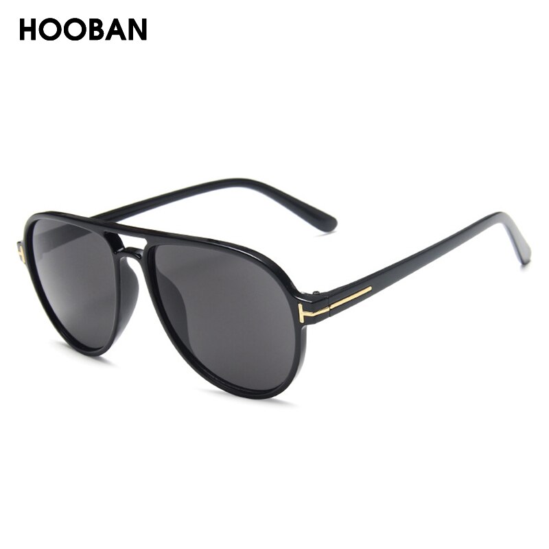 Hooban estilo piloto do vintage óculos de sol dos homens à moda design da marca de condução óculos de sol masculino retro grande quadro sombra