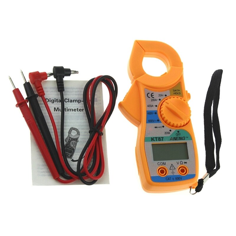 Digital Multimeter Amper Clamp Meter Current Clamp Pliers AC / DC Voltage Tester Data Show multimeter: Yellow