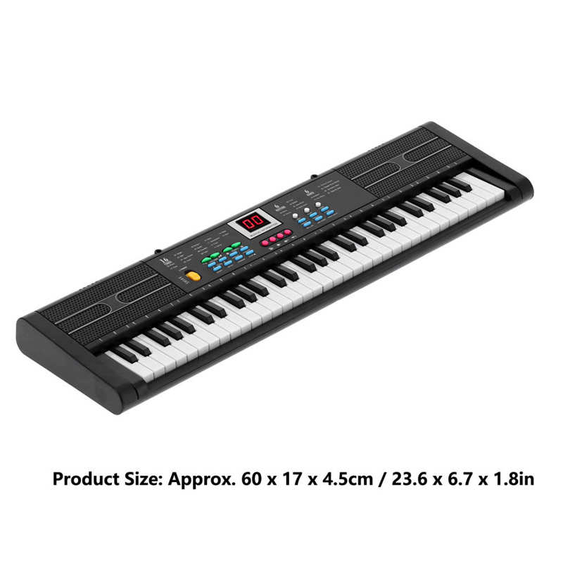 Keyboard Piano Electronic Organ 61 Keys Electric Piano Digital Music Electric Keyboard with USB Microphone for Kids Beginner