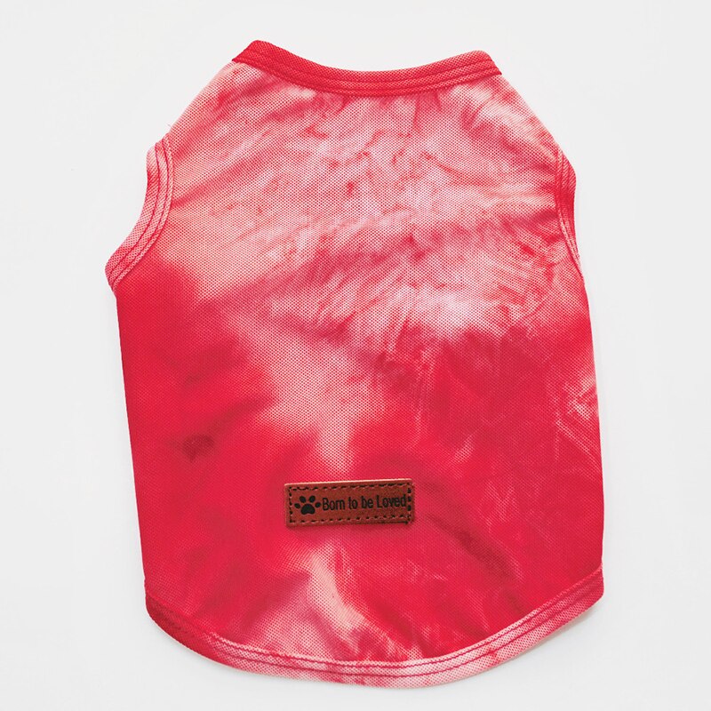 Tie Dye Pet Clothes Vest Dog Shirt Puppy Pet Clothing For Small Medium Dogs Chihuahua Yorkie Casual Breathable Costume: Red / L