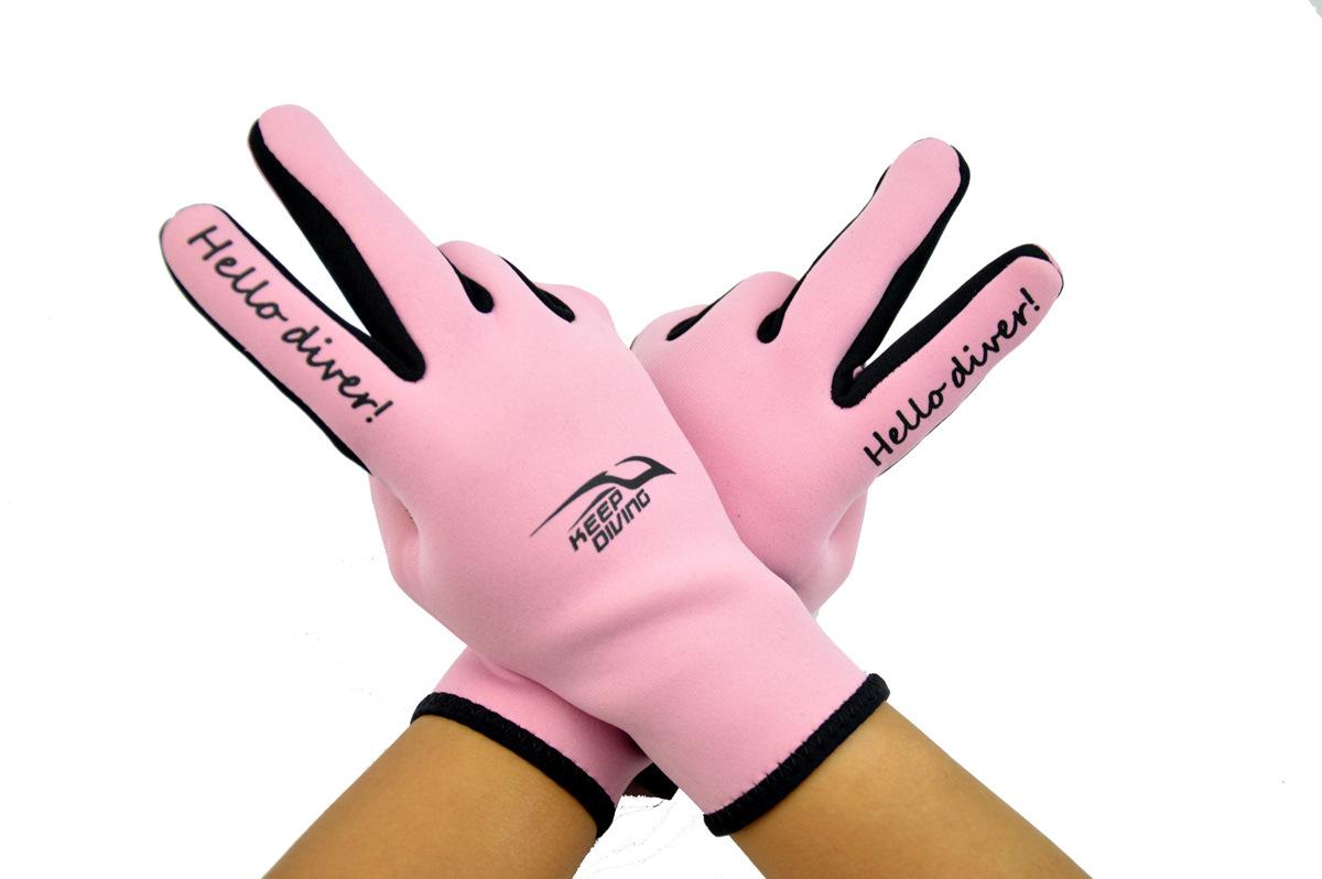 Gants professionnels en néoprène 2MM pour la plongée en apnée, équipement et antidérapant, combinaison humide: Rose / S