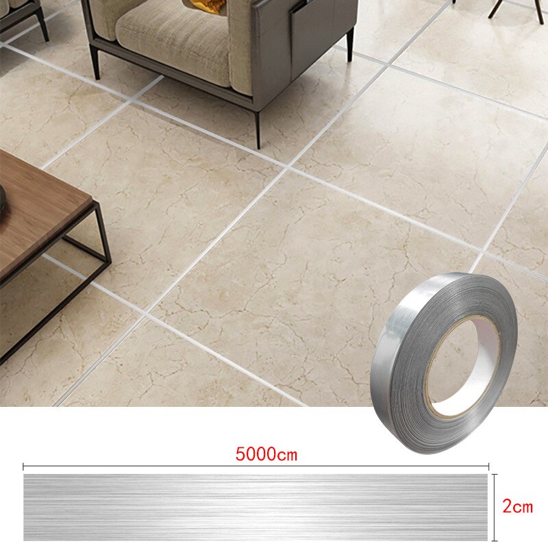 Ceramic Tile Mildewproof Gap Tape Tile Gap Sealing Tape Waterproof Foil Strip Silver Golden Rims ANDF889