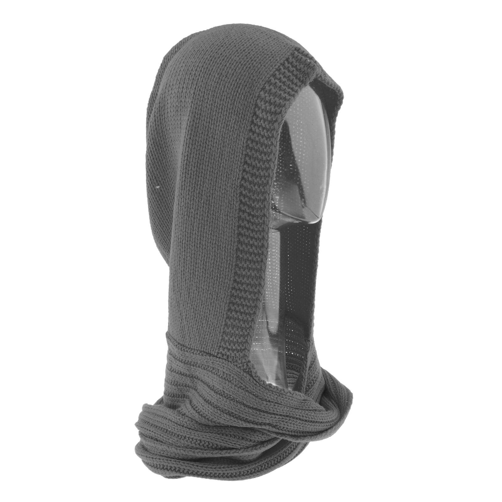 Female Knit Hooded Scarf Autumn Warm Knitted Hoodie Pullover Headscarf: Gray