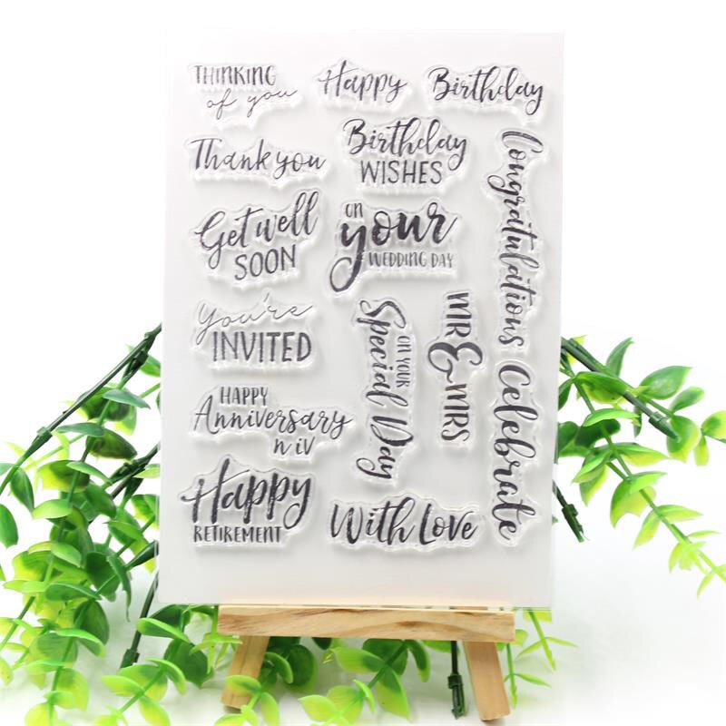 Zfparty zin transparante siliconen stempel/zegel voor doe-het-zelf scrapbooking/fotoalbum decoratieve kaart maken: 13