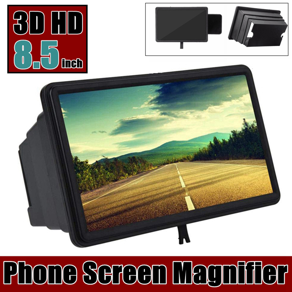 3D Mobile Phone Screen Magnifier Stereoscopic HD Amplifying Stand Movie Video Desktop Screen Magnifier For iPhone Samsung
