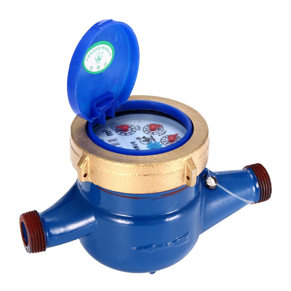 Water Meter Heavy Duty Brass Flow Measure Tap Cold Water Meter Home Garden Wet Table Measuring Tools Water Measurement 15mm