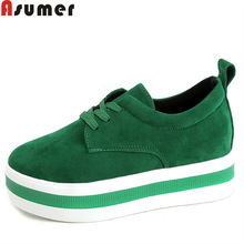 Asumer sko kvinde rund tå snørebånd flade kvinder casual dame sko flade platform sko kvinder flade sko str. 35-40