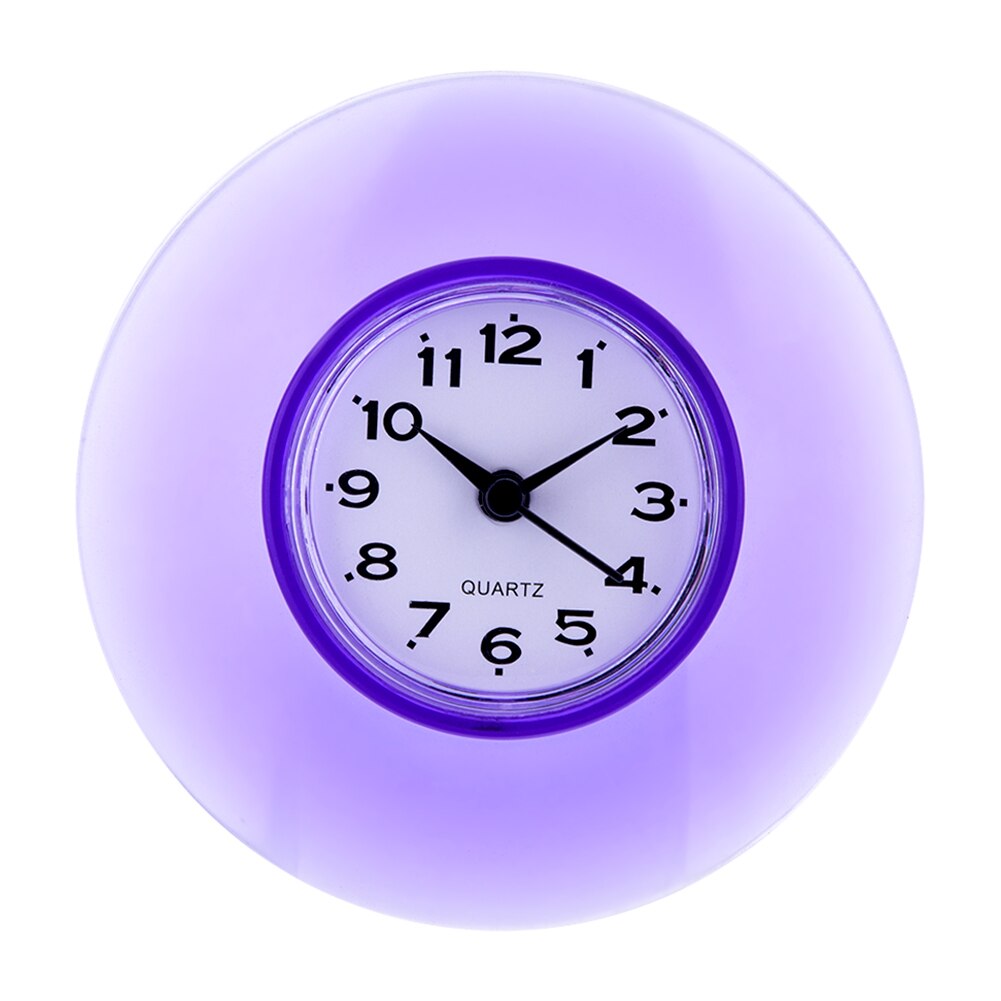 Salle de bain cuisine miroir ventouse horloge murale douche étanche Quartz horloges décoration: VIOLET