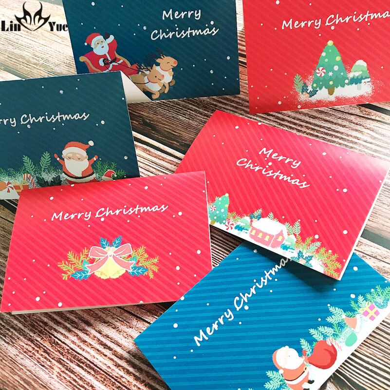 Mix Designs Merry Christmas Message Card Santa Snowman DIY Decoration Party Invitations Letter Greeting Cards