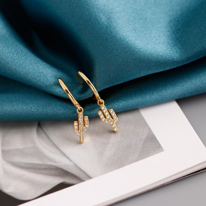 Ying Vahine 100% 925 Sterling Silber Kleinen Kaktus Anhänger Tropfen Ohrringe für Frauen