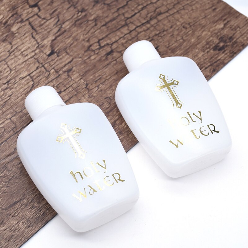 60Ml Plastic Fles Water Religieuze Artikelen Pasen Heilige Water Fles Met Goud Blokkeren Heilige Water Fles Religieuze Supply