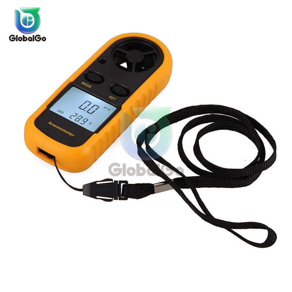 Digitale Anemometer 0-30 M/s Wind Meter -10 ~ 45C Temperatuur Tester Anemometro Met Lcd Backlight Display