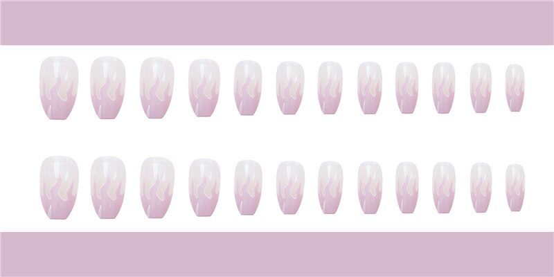 Faux-ongles, Extension d'ongles, pointe plate, à pression, 24 pièces, pour accessoire de manucure, couleur rose/violet, Salon Punk, pour décoration, produit: purple