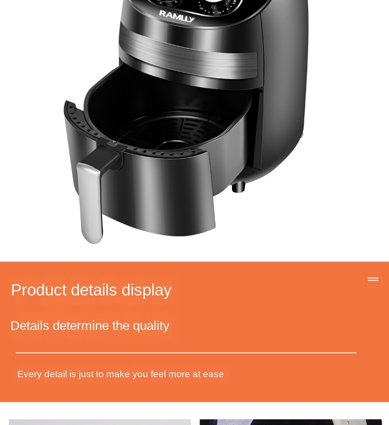 220V Air Deep-Fried Pot Home Deep Frying Pan Oil-Free Deep Frying Pan Automatic Chips Machine Intelligent Electric 3.5L