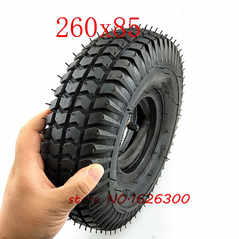 260x85 Tire and Inner Tube 3.00-4 (10"x3", 260*85) Knobby Scooter, ATV and Go Kart Tire and Tube Motor Tire Good