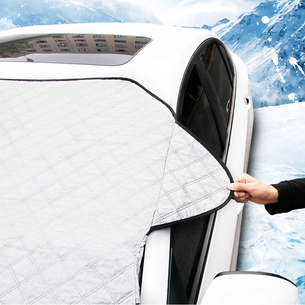 190*116cm Magnetic Car Windshield Snow Cover Tarp Winter Ice Scraper Frost Dust Guard Sunshade Protector