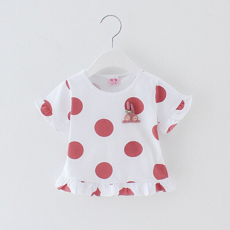 ONS Pasgeboren Baby Meisje Kleding Polka Dot T-shirt Katoen Ruche Zomer Outfits Kleding Tops 0-3Y