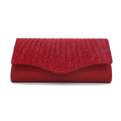 Dames Satin Koppelingen Avondtassen Bling Handtassen Wedding Party Purse Envelop Dames Tassen Portemonnee Clutch Bags: Bordeauxrood