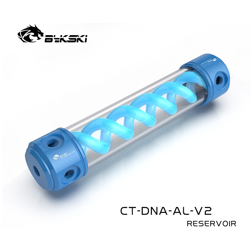 Bykski DNA Cylindrical Reservoir Aluminum PC Water Cooling, T Virus Spiral Water Tank RGB 12V/5V, 190/260mm 56mm, CT-DNA-AL-V2