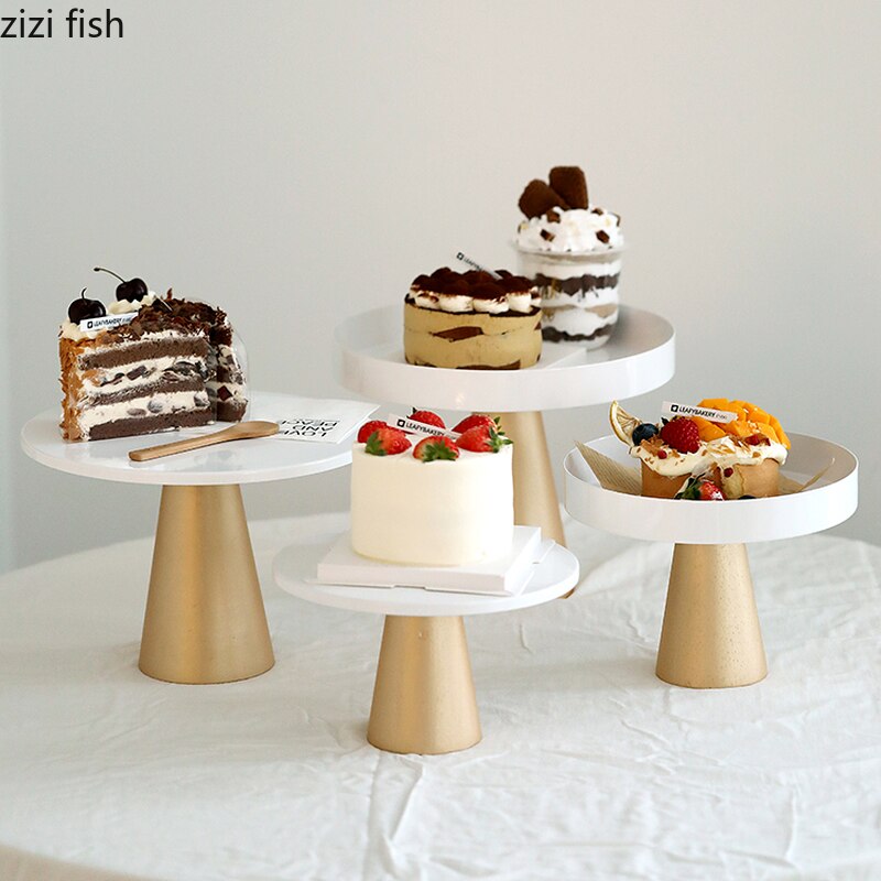 Grande assiette à gâteau en métal, grand support pour Dessert de mariage, assiette à Dessert ronde, accessoires de tournage, décoration de bureau pour la maison