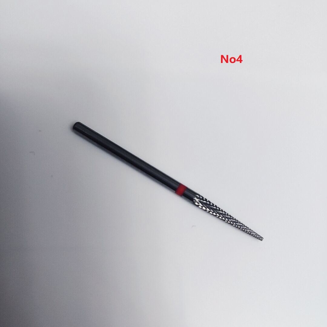 4 Soorten Cuticula Wolfraam Stalen Nail Boor Nail File Carbide Nozzle Gel Remover Nail Cleaner Millings Bit C0202: No4