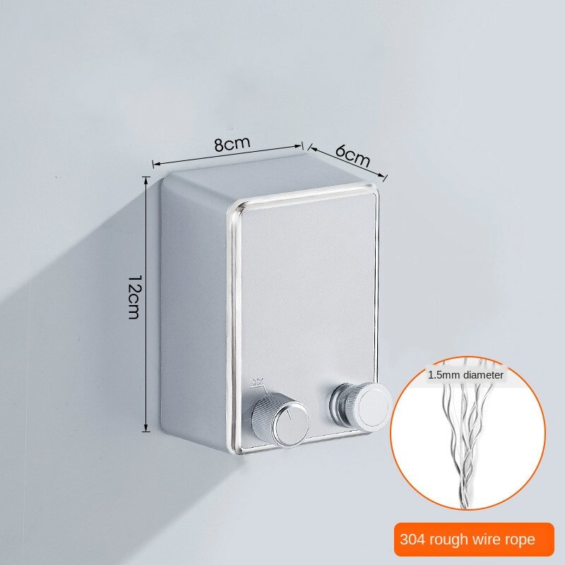 Indoor Outdoor Retractable Laundry Clothesline Wall Hanging Stretch Washing Clothes Line Shrinking Balcony WY41501: silver-B