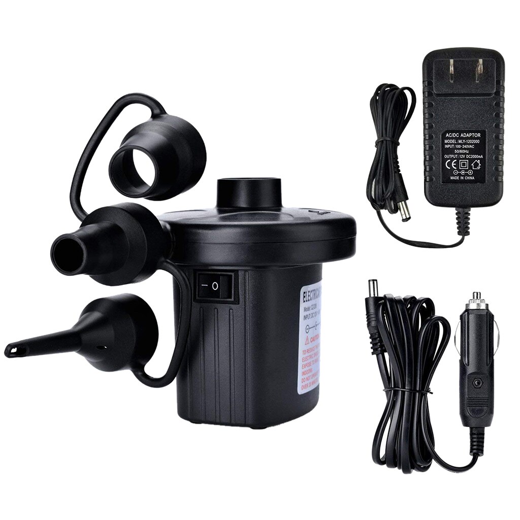 DC 12V/ AC 110V MAINS ELECTRIC AIR INFLATOR AIRBED CAMPING PUMP / DEFLATOR