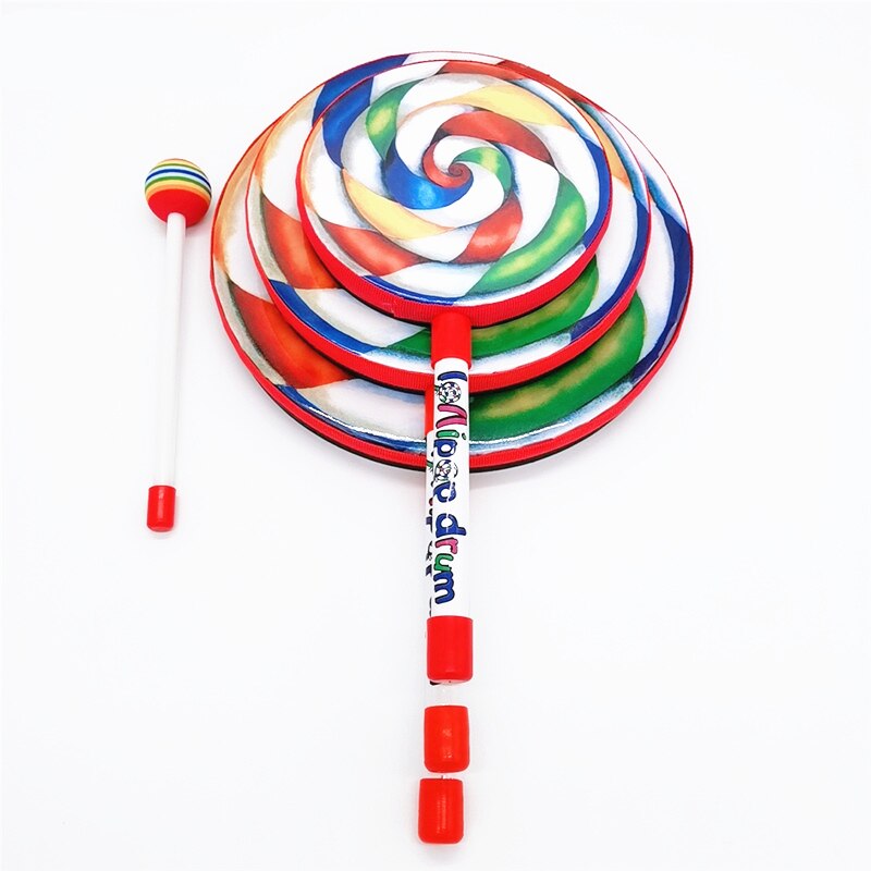 Orff Instruments Lollipop Drums 6/8/10 Inch Three Size Dance Props Percussion Instruments Hand Drum Preschool Education Toys
