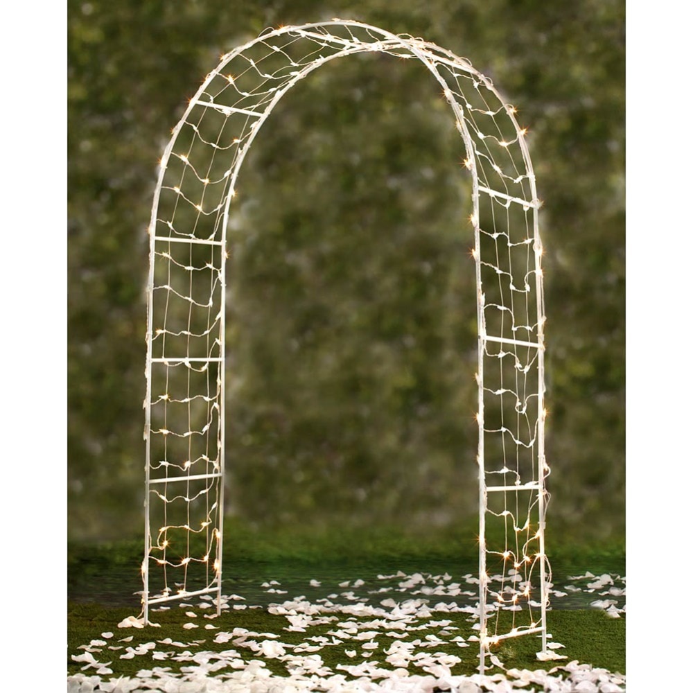 Vores varme metal bryllup bue blomst foto dør baggrund bagtæppe runde have plante bue brudgom rustik bryllupsfest favoriserer dekoration