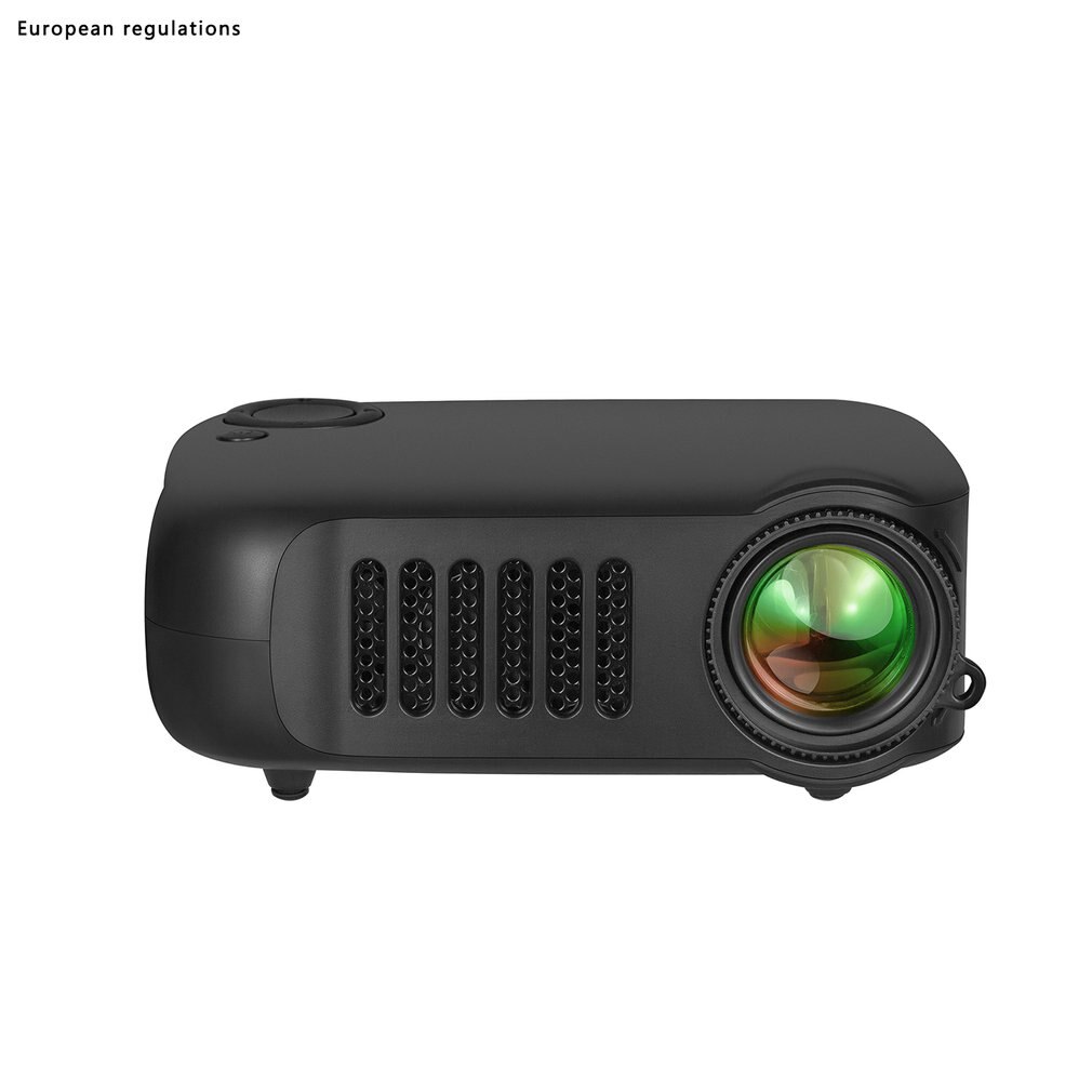 A2000 Home Mini Pico Projector Led Entertainment Support Hd Projector Highlight Optical Lens Multifunctional Interface Black