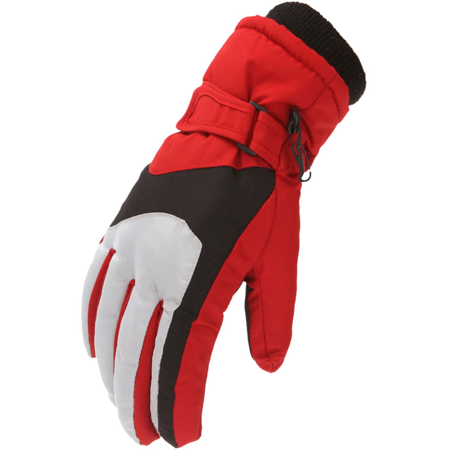 Baby Kid Winter Wanten Zacht Aangeraakt Lederen Handschoenen Waterdichte Baby Kidswarm Winddicht Fiets Anti-Slip Klimmen Handschoen: Rood