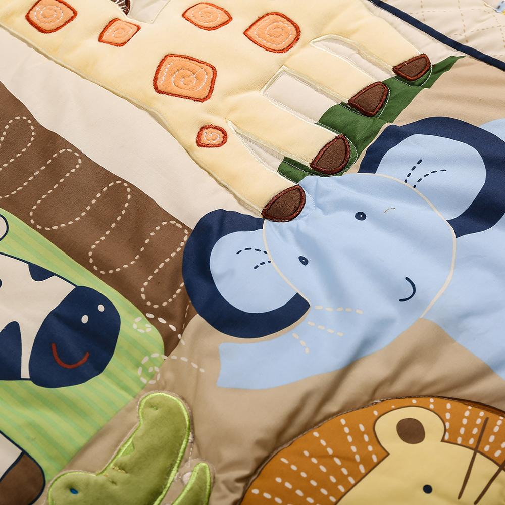 Bomull baby quilt print broderi jungel skog for gutter