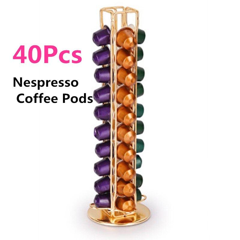Nespresso kaffe bælg holder roterende rack kaffe kapsel stativ dolce gusto kapsler opbevaring hylde organisation holder: 1