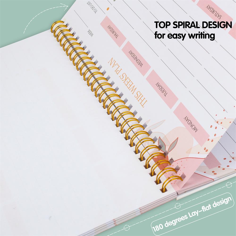 Daily Weekly Planner Calendar Schedule Appointment Book Journal Notebook Undated Spiral Agenda Notepad 52 Weeks Monthly Diary