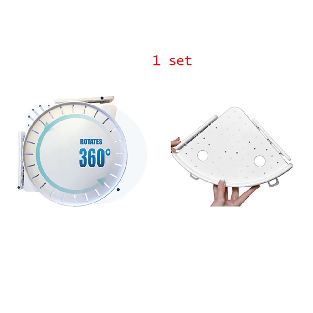 Bathroom 360 Degree Rotating Triangle Shelf Kitchen Toilet Shelf Corner Shelf Bathroom Storage Rack