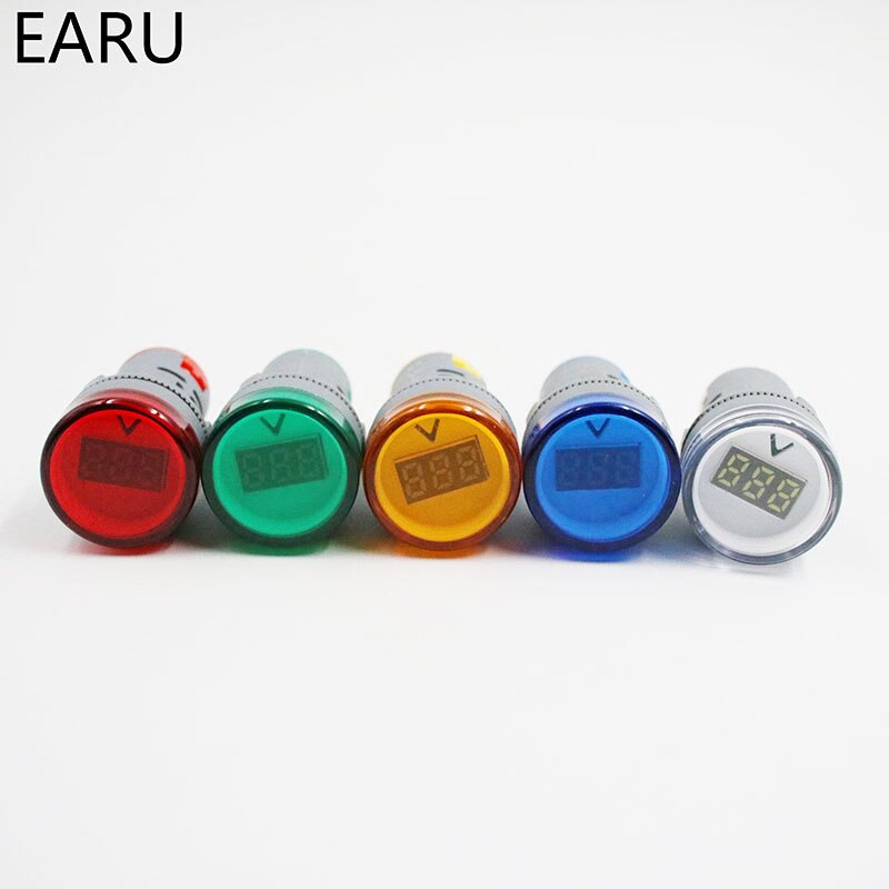 22MM AD16 AD16-22DSV tipo AC 60-500V Mini medidor de voltaje LED pantalla Digital AC voltímetro indicador de luz /lámpara piloto 110V 220V
