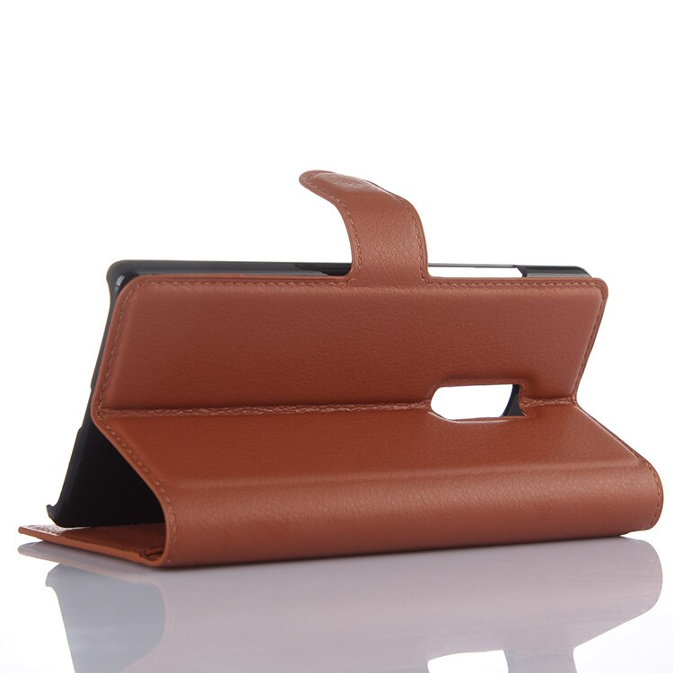 Voor Oneplus Twee 2 Portemonnee Kaart Stent Gevallen Lichee Patroon Flip Leather Case Bescherm Cover Black Case Voor Oneplus2