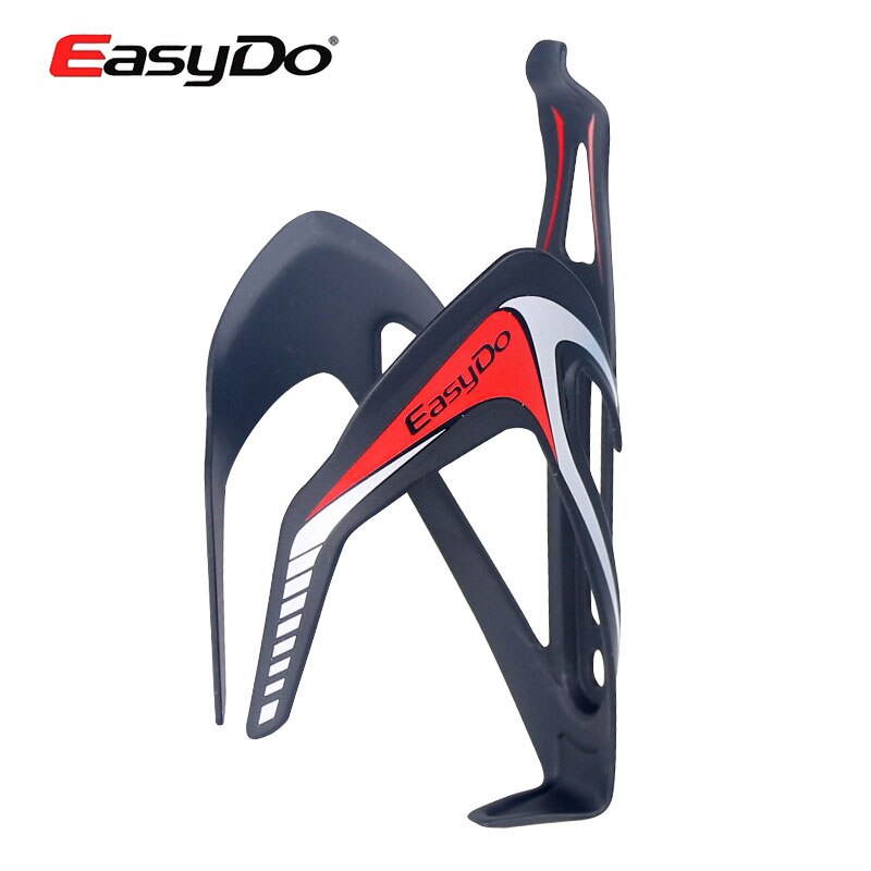 Easydo cykel flaskhållare aluminiumlegering mtb landsvägscykel cykling sport vattenflaskhållare hållare 38g gram lätt vikt: Svart röd