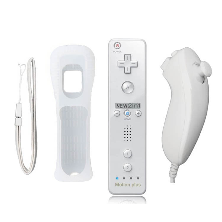 2 in 1 Wireless Controle Built In Motion Plus Remote Controller For Nintend Wii Bluetooth Remote for Wii Game Accessories