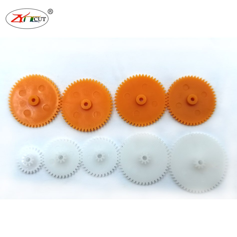 200 stuks/set gemengde kunststof tandwielmotor aandrijftandwiel 0.5 matrijzen diy handgemaakte speelgoedaccessoires