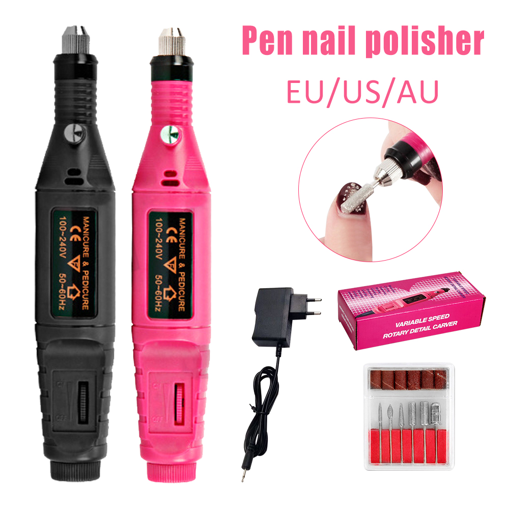 1 Set Professionele Elektrische Nagel Boor Machine Pen Voor Manicure Pedicure Tips Poolse Schuren Nail Boren Nail Gel Molen kit