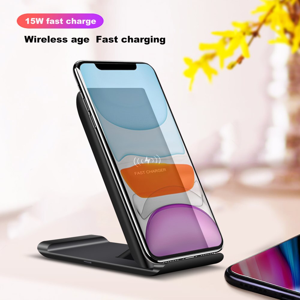 FDGAO Wireless Charger 15W - Fast Charging Stand for iPhone 12/11/X/8, Samsung S21/S20/S10 - USB C