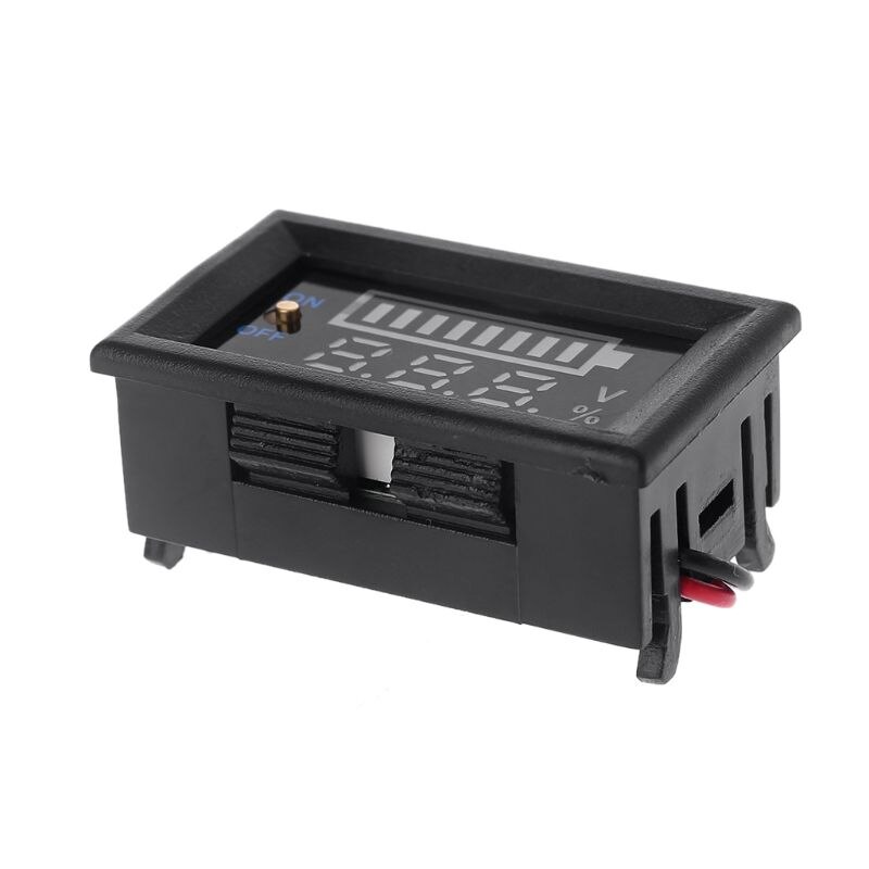 12V Car Lead Acid Battery Capacity Indicator Voltmeter Power Tester with Switch 91AE