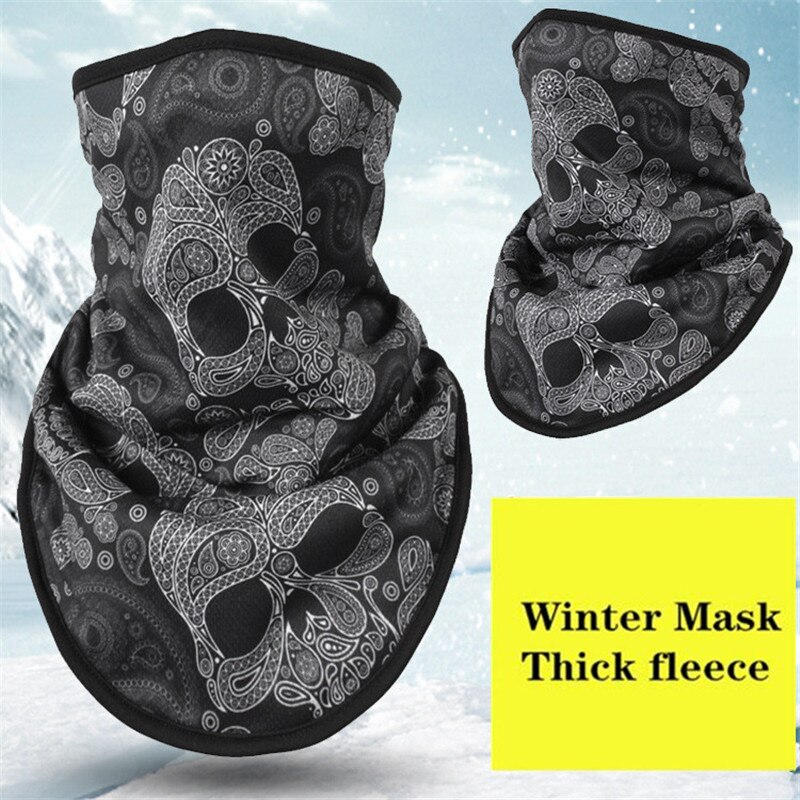 Winter Fleece Ski Scarf . Cycling Snowboard Equipment Bandana Headwear Mask Neck Triangle Thicken Warm Women Men Skull Bibs: NO.12