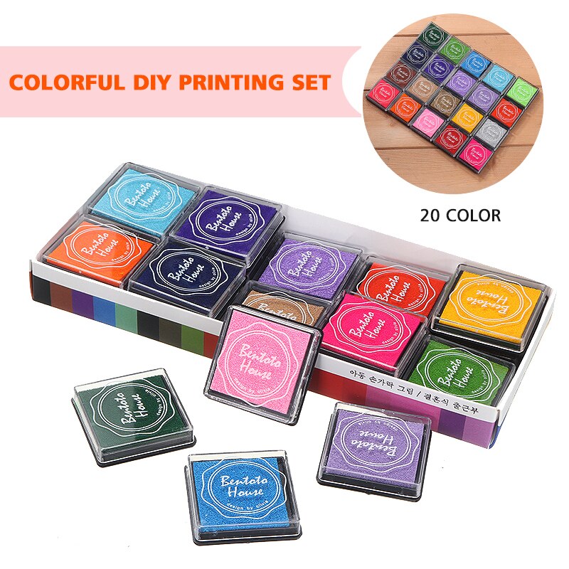 20pcs Colorful Giant Paint Ink Pads Scrapbooking Kids Finger Painting Craft School Supplies For Finger Print Art